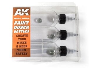 AK Interactive - Paint Doser Bottles 3x100ml (пластиковые бутылочки), 9048 цена и информация | Механические инструменты | kaup24.ee