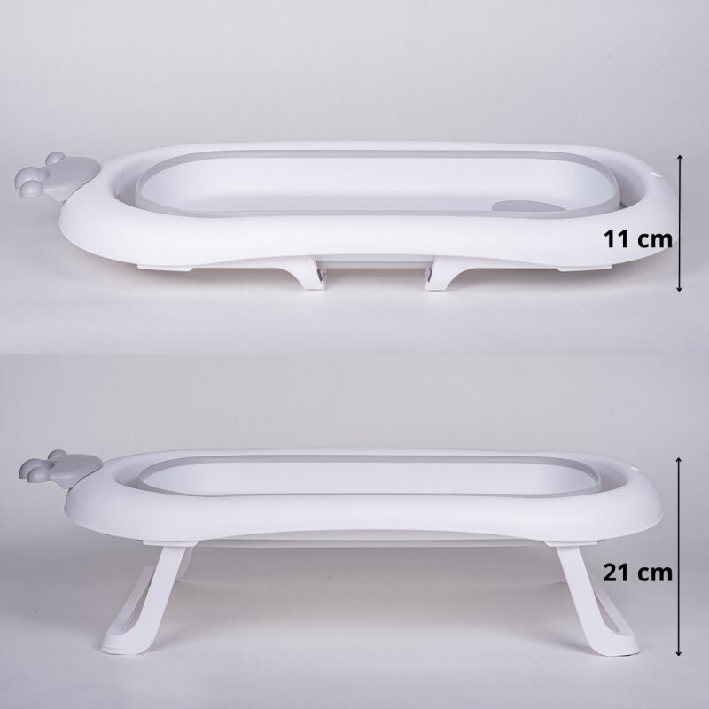 Primabo Corona kokkupandav vann padja ja termokorgiga, 84 cm, hall hind ja info | Vannitooted | kaup24.ee