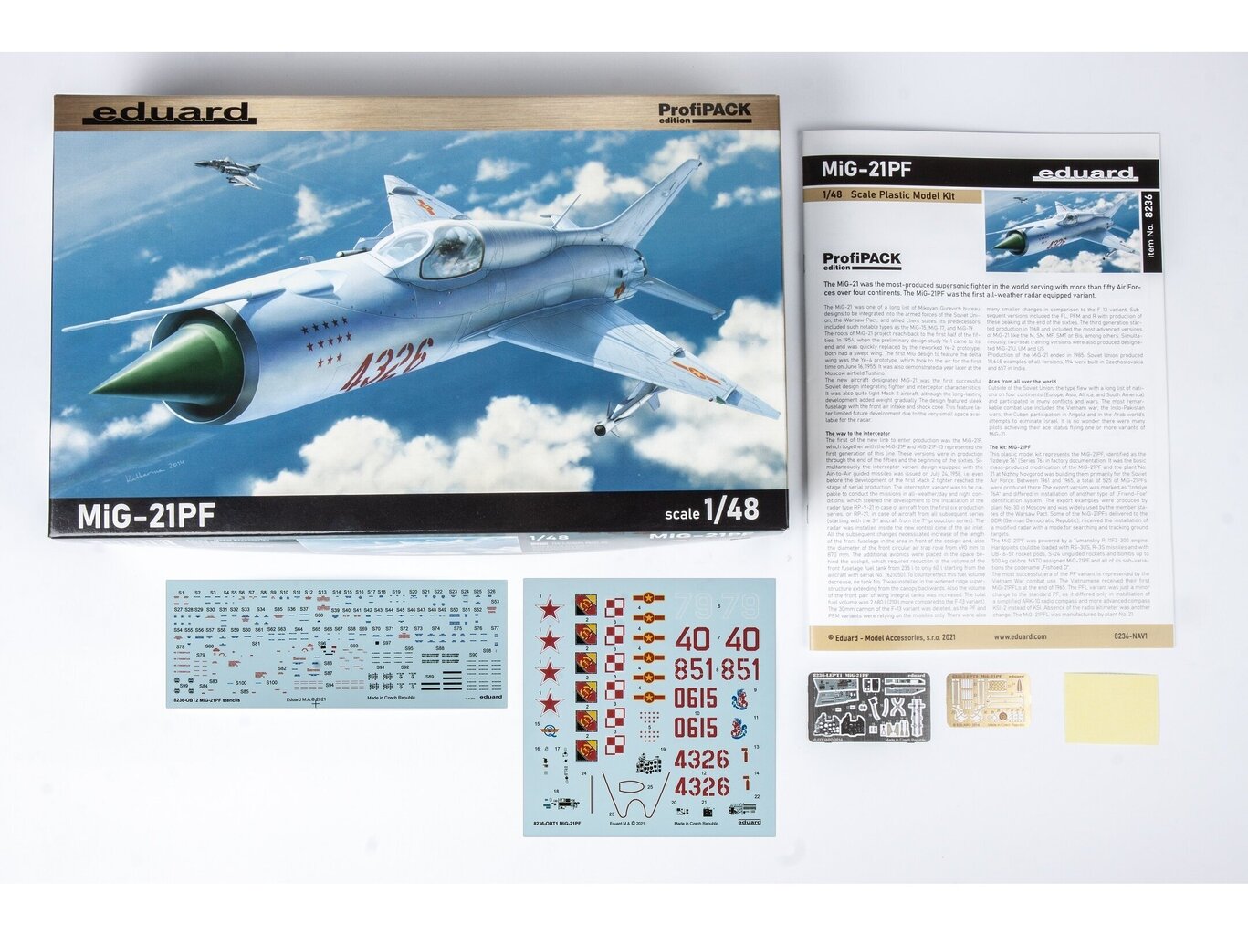 Eduard - MiG-21PF ProfiPack Edition, 1/48, 8236 hind ja info | Klotsid ja konstruktorid | kaup24.ee