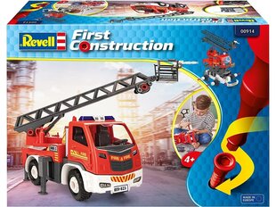 Сборная пластиковая модель Revell - First Construction Fire engine ladder truck, 1/20, 00914 цена и информация | Конструкторы и кубики | kaup24.ee