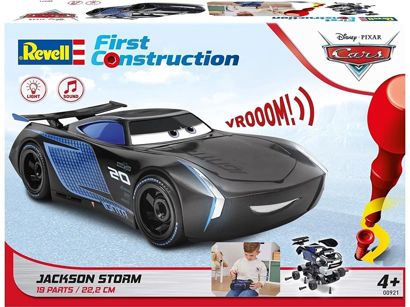 Revell - First Construction Jackson Storm Disney Cars Auto mit Licht & Sound, 1/20, 00921 hind ja info | Klotsid ja konstruktorid | kaup24.ee