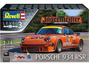 Сборная пластиковая модель Revell - Jägermeister Motor Sport 50th Anniversary Porsche 934 RSR подарочный набор, 1/24, 05669 цена и информация | Конструкторы и кубики | kaup24.ee