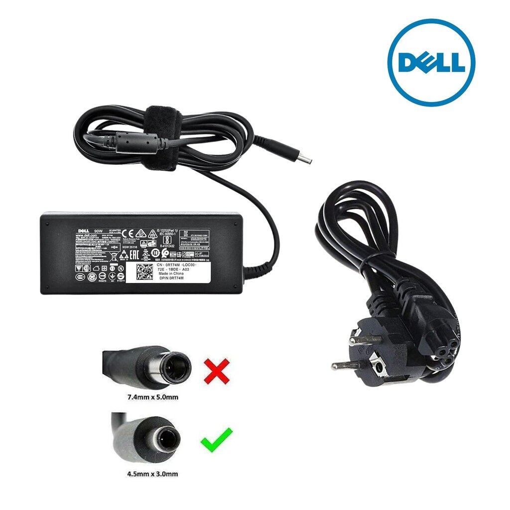 Adapater orginaal Dell AC 90W 4.62A 4.5 mm hind ja info | Sülearvutite laadijad | kaup24.ee