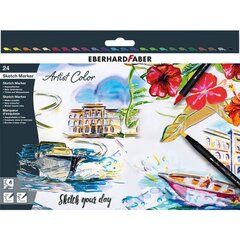 Eberhard Faber kahepoolne värviliste markerite komplekt (24 tk) hind ja info | Kunstitarbed, voolimise tarvikud | kaup24.ee