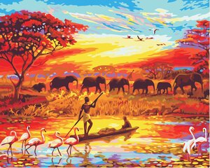 Картина по номерам " Рассвет в Африке", 50x65 K R-155 цена и информация | Живопись по номерам | kaup24.ee