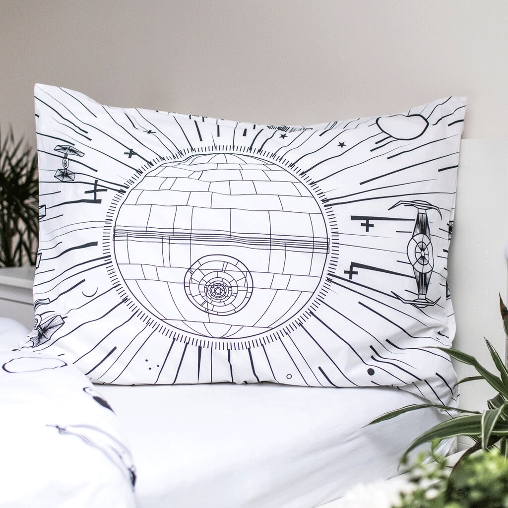 Laste voodipesukomplekt Star Wars Death Star Glowing, 140 x 200 + padjapüür 70 x 90 cm hind ja info | Beebide ja laste voodipesu | kaup24.ee