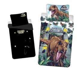 Детский комплект постельного белья Jurassic World Roar Glowing, 140 x 200 + наволочка 70 x 90 см цена и информация | Детское постельное бельё | kaup24.ee