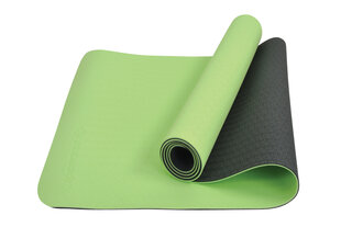 Коврик для йоги Schildkrot Bicolor 183x61 см, зеленый/черный цена и информация | Коврики для йоги, фитнеса | kaup24.ee