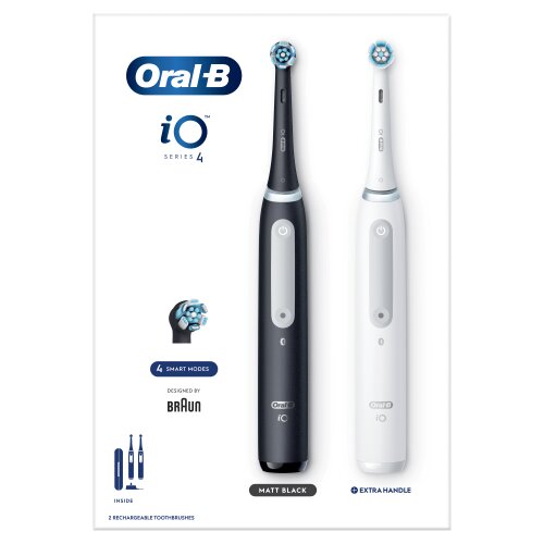 Oral-B iO4 Series Duo Pack Matt Black/Quite White цена и информация | Elektrilised hambaharjad | kaup24.ee