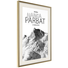 Poster Peaks of the World: Nanga Parbat, kuldne raam koos paspartuuga цена и информация | Картины, живопись | kaup24.ee