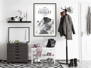 Poster Peaks of the World: Nanga Parbat, must raam koos paspartuuga цена и информация | Картины, живопись | kaup24.ee