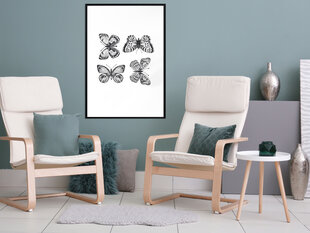 Poster Butterfly Collection, must raam hind ja info | Seinapildid | kaup24.ee