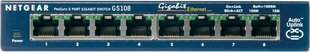 Netgear ProSafe Plus GS108 (8 x Gigabit Ethernet/Fast Ethernet/Ethernet, Desktop, Auto-sensing per port) hind ja info | Ruuterid | kaup24.ee