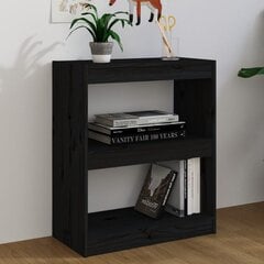 vidaXL raamaturiiul/ruumijagaja, must, 60 x 30 x 71,5 cm täismännipuit hind ja info | Riiulid | kaup24.ee