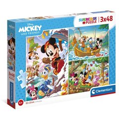Disney Mickey ja Sõbrad pusle 3x48tk hind ja info | Pusled | kaup24.ee