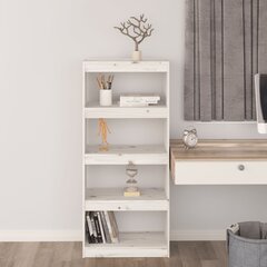 vidaXL raamaturiiul/ruumijagaja valge 60 x 30 x 135,5 cm täismännipuit hind ja info | Riiulid | kaup24.ee
