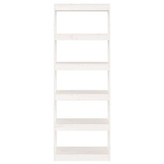 vidaXL raamaturiiul/ruumijagaja valge 60 x 30 x 167,5 cm täismännipuit hind ja info | Riiulid | kaup24.ee