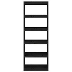 vidaXL raamaturiiul/ruumijagaja, must 60 x 30 x 167,5 cm täismännipuit hind ja info | Riiulid | kaup24.ee