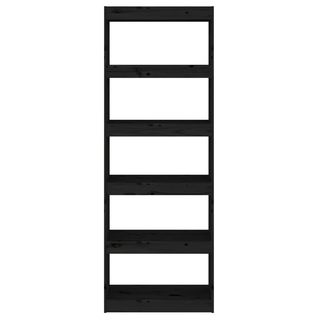 vidaXL raamaturiiul/ruumijagaja, must 60 x 30 x 167,5 cm täismännipuit hind ja info | Riiulid | kaup24.ee
