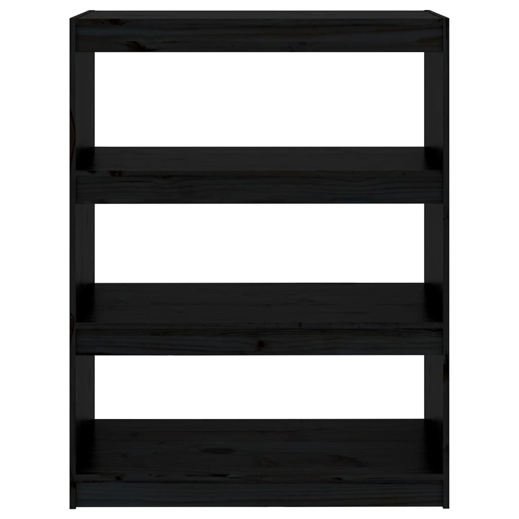 vidaXL raamaturiiul/ruumijagaja, must, 80x30x103,5 cm, täismännipuit hind ja info | Riiulid | kaup24.ee