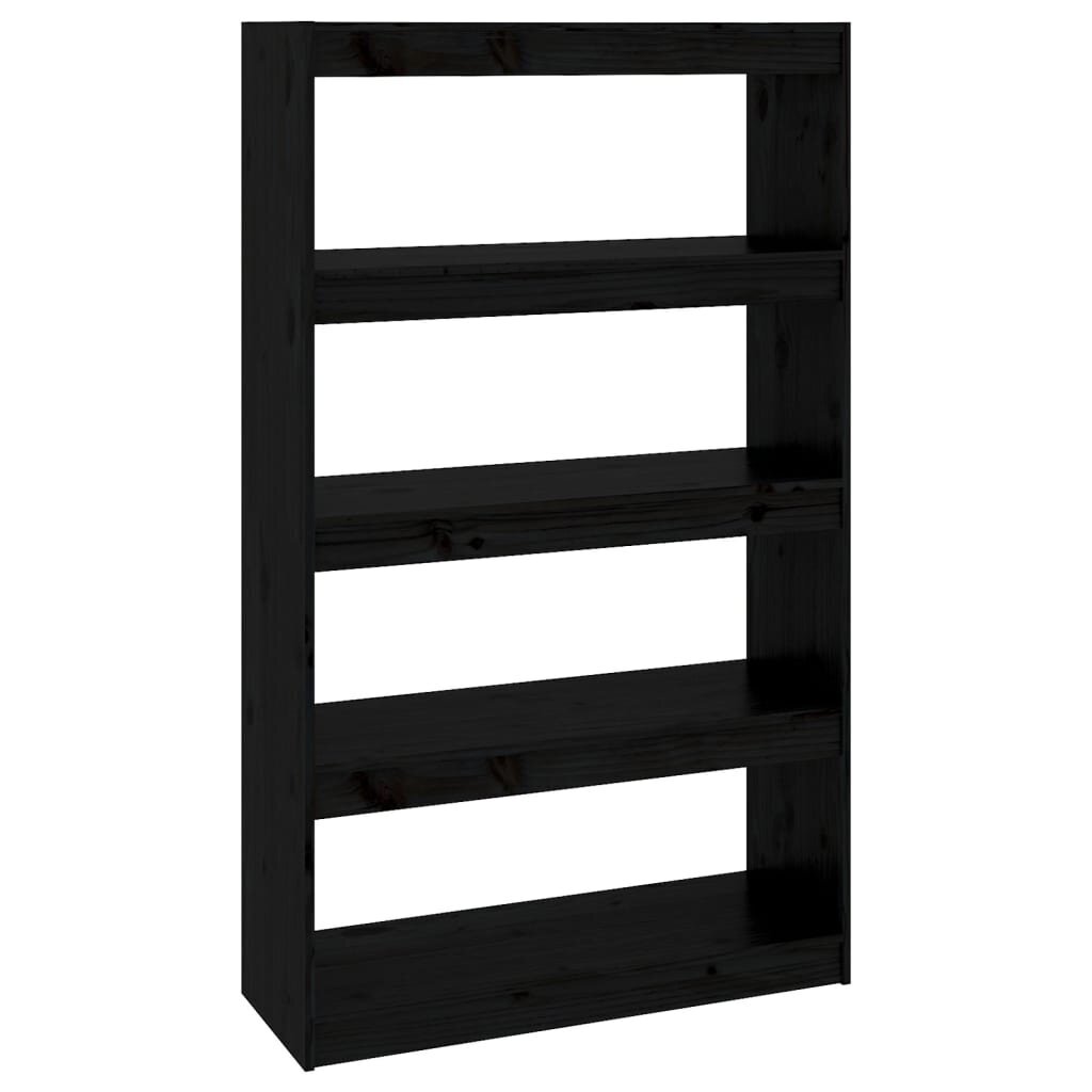 vidaXL raamaturiiul/ruumijagaja, must, 80 x 30 x 135,5 cm, täismännipuit hind ja info | Riiulid | kaup24.ee