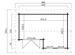 Aia- ja külalistemaja Sirje 12,0m², 44 mm freespalgist цена и информация | Садовые сараи, дровницы | kaup24.ee