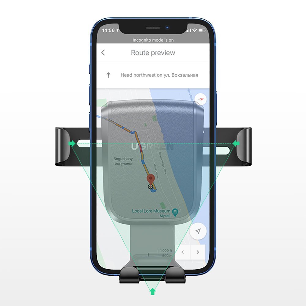 Ugreen gravity phone holder for dashboard cockpit black (LP200 60990B) цена и информация | Mobiiltelefonide hoidjad | kaup24.ee
