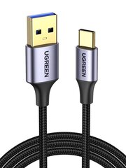 Ugreen US187 USB3.0 A/M to USB-C/M 2M Cable with Dark Gray Aluminum Sheath Black цена и информация | Кабели для телефонов | kaup24.ee