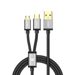 Ugreen US196 USB 2.0 to Type C Y Splitter Cable 1m Black цена и информация | Кабели для телефонов | kaup24.ee