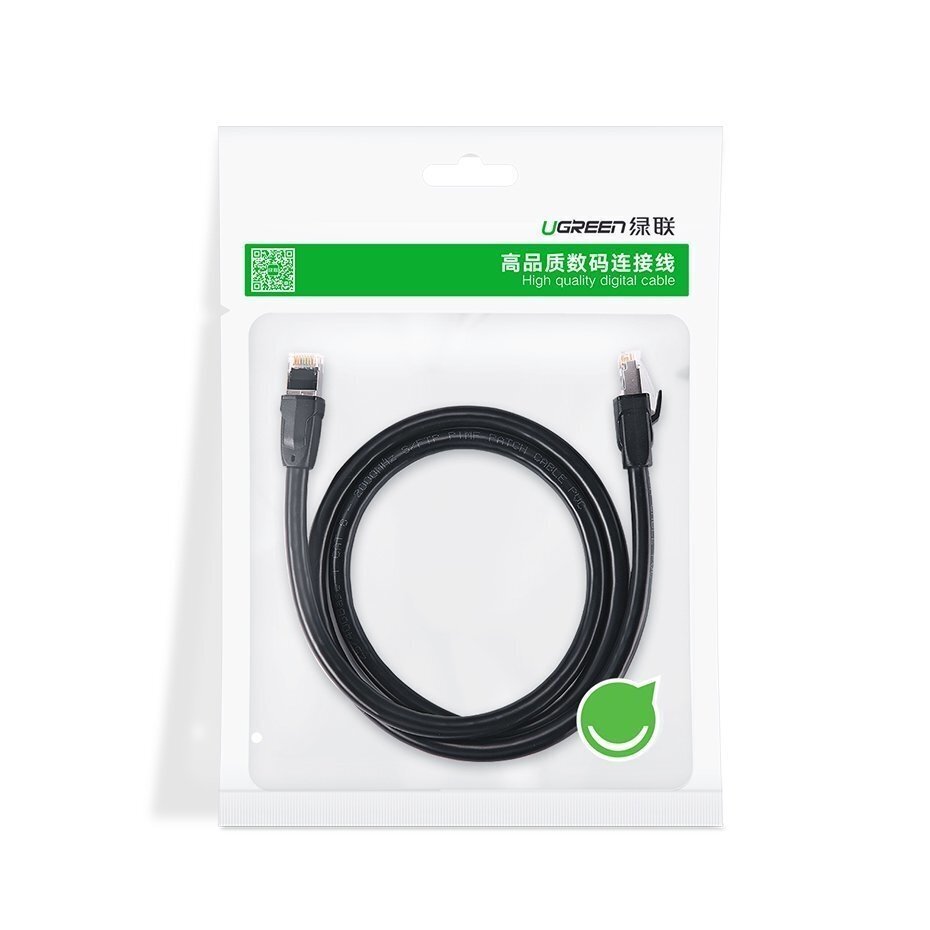 Ugreen NW121 Cat8 CLASSⅠS/FTP Round Ethernet Cable 1.5 M Black hind ja info | Kaablid ja juhtmed | kaup24.ee