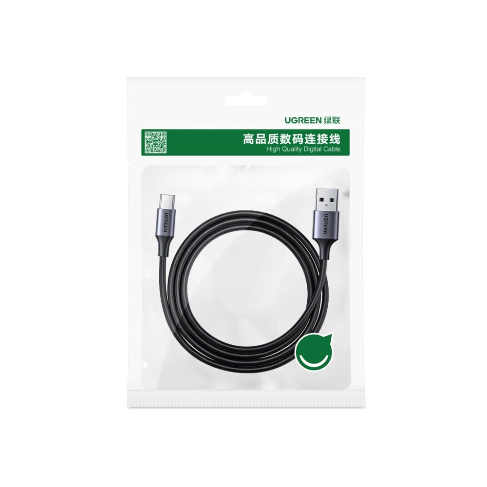 Ugreen US187 USB3.0 A/M to USB-C/M 1M Cable with Dark Gray Aluminum Sheath Black hind ja info | Mobiiltelefonide kaablid | kaup24.ee
