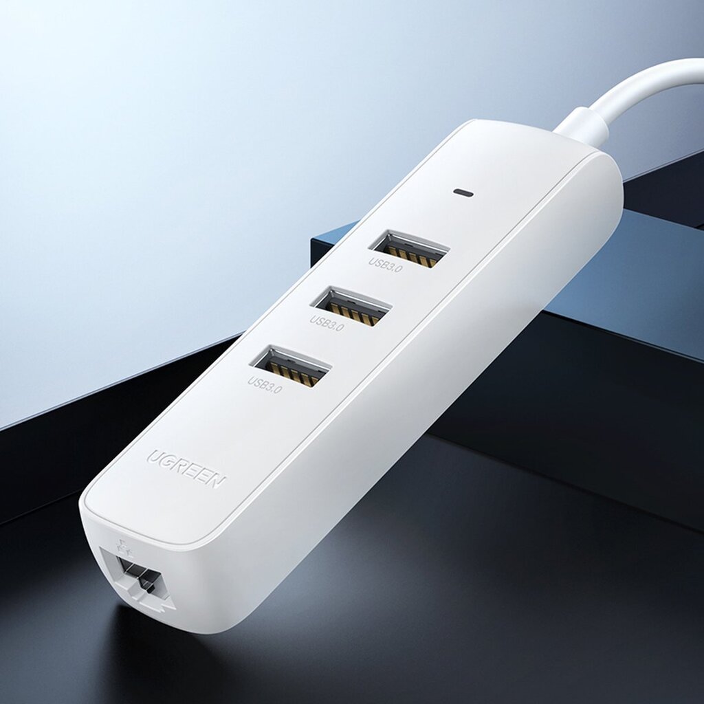 Ugreen 4-in-1 USB HUB Type C - 3x USB Type A 3.1 Gen 1 + RJ45 PD white (CM416 50620) hind ja info | USB jagajad, adapterid | kaup24.ee