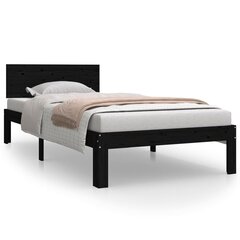 Каркас кровати, черный, 90 x 200 см, массив дерева цена и информация | Кровати | kaup24.ee