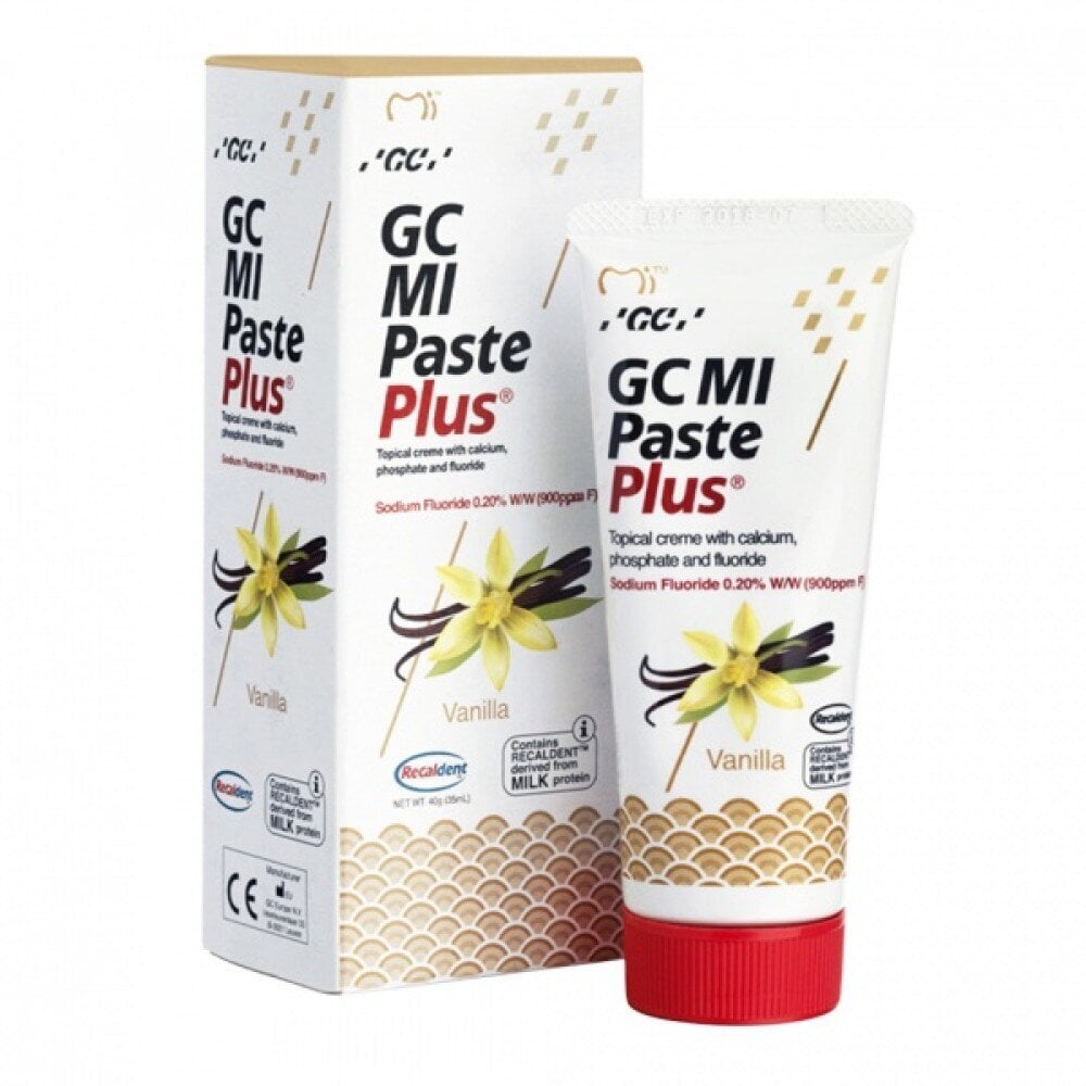 Fluoriidiga hambakreem GC Mi Paste Plus Recaldent, Vanilla maitsega, 35 ml hind ja info | Suuhügieen | kaup24.ee