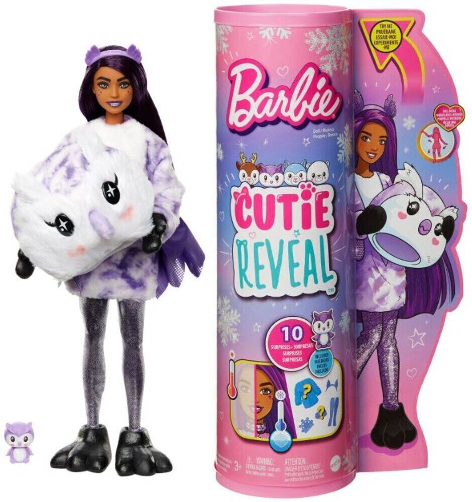 Nukks Barbie „Cutie Reveal“ pehme öökulli üllatuskomplekt, talvise sära seeria hind ja info | Tüdrukute mänguasjad | kaup24.ee
