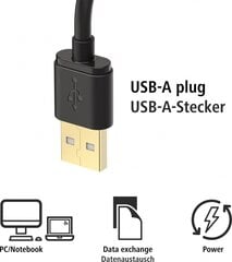 Hama 178327, USB-A - microUSB, USB-C, 1м цена и информация | Borofone 43757-uniw | kaup24.ee