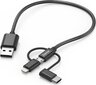 Hama, USB-A - Lightning, 0.2 m цена и информация | Mobiiltelefonide kaablid | kaup24.ee