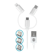 Forever 3in1, USB C, Lightning, USB Micro A, 1 m hind ja info | Forever Mobiiltelefonid ja aksessuaarid | kaup24.ee