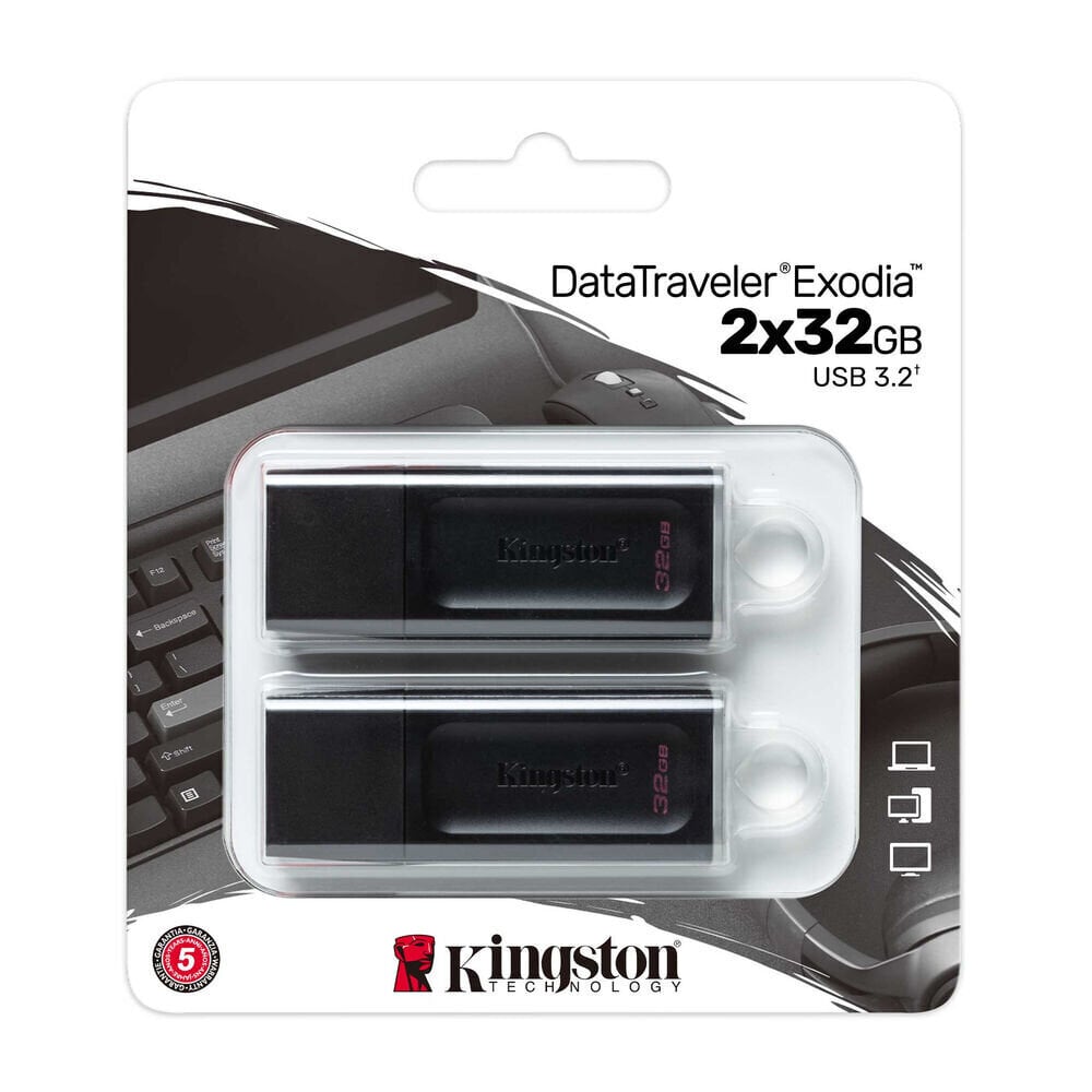 Kingston DataTraveler Exodia 32 GB x 2 2 USB 3.2 Gen 1 hind ja info | Mälupulgad | kaup24.ee