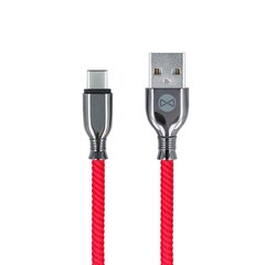 Кабель Forever Tornado USB - USB-C, 1.0 м, 3А, красный цена и информация | Borofone 43757-uniw | kaup24.ee