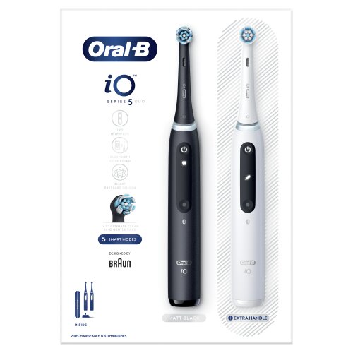 Oral-B iO5 Series Duo Pack Matt Black/Quite White цена и информация | Elektrilised hambaharjad | kaup24.ee