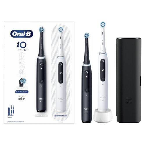 Oral-B iO5 Series Duo Pack Matt Black/Quite White hind ja info | Elektrilised hambaharjad | kaup24.ee