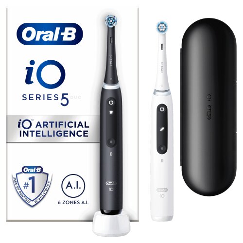 Oral-B iO5 Series Duo Pack Matt Black/Quite White hind ja info | Elektrilised hambaharjad | kaup24.ee