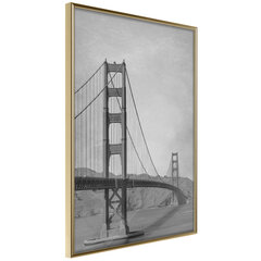 Poster Bridge in San Francisco, kuldne raam hind ja info | Seinapildid | kaup24.ee