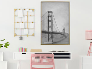 Poster Bridge in San Francisco, kuldne raam hind ja info | Seinapildid | kaup24.ee