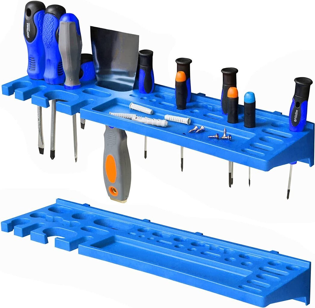 Tööriistade hoistamise seinariiul 175,5 x 78 cm, Virnastamise kastid 30 tk hind ja info | Tööriistakastid, tööriistahoidjad | kaup24.ee