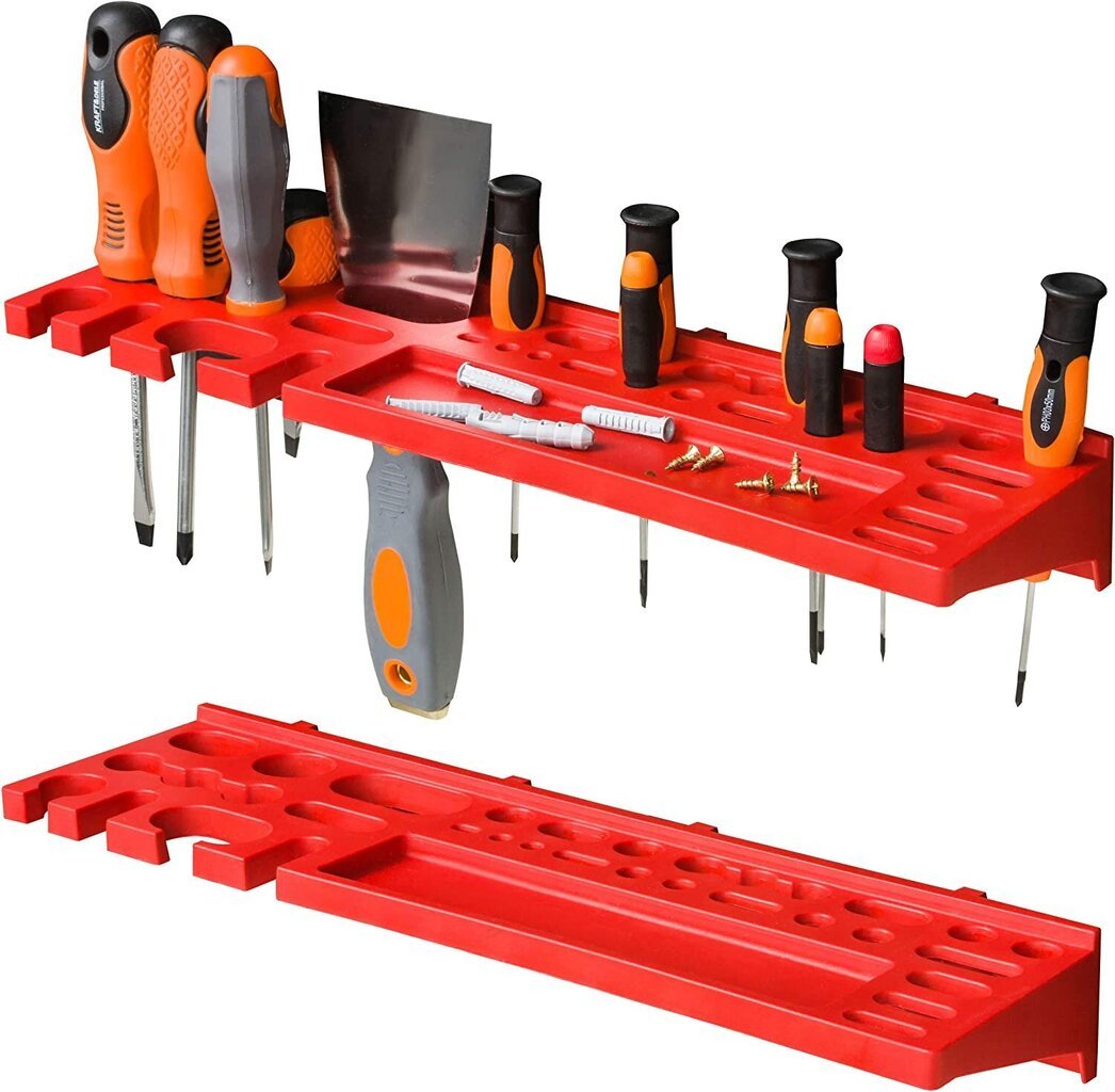 Tööriistade hoiustamise seinariiul 115 x 39 cm, hoiukastid 10 tk hind ja info | Tööriistakastid, tööriistahoidjad | kaup24.ee