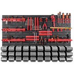 Tööriista hoistamise seinariiul 115 x 78 cm, hoiukaste 30 tk hind ja info | Tööriistakastid, tööriistahoidjad | kaup24.ee