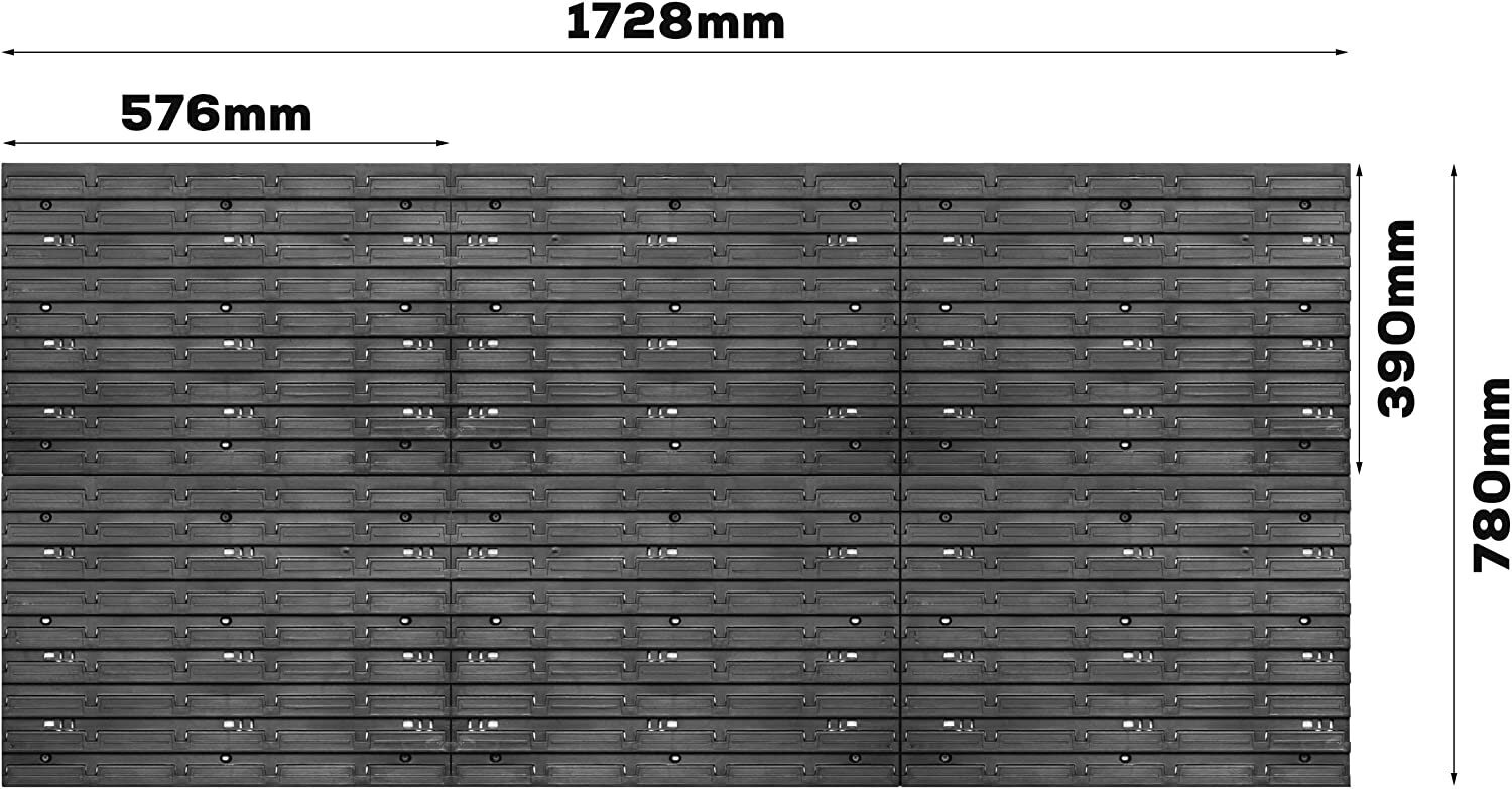 Tööriistade hoiustamise seinariiul 178 x 78 cm, hoiukaste 30 tk hind ja info | Tööriistakastid, tööriistahoidjad | kaup24.ee