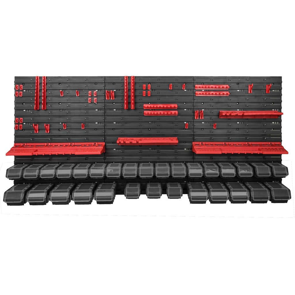 Tööriistade hoiustamise seinariiul 178 x 78 cm, hoiukaste 30 tk hind ja info | Tööriistakastid, tööriistahoidjad | kaup24.ee